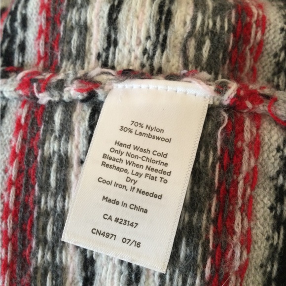 Talbots Button Front Red, Gray, Black, White Cardigan Sweater Size Large - Picture 2 of 4